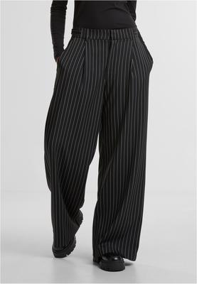 Ladies Pinstripe Wide Leg Trousers darkgrey/white 26