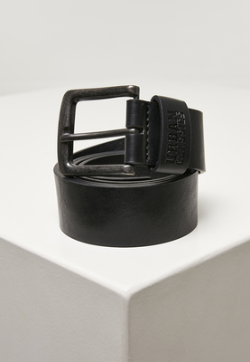 Recycled Imitation Leather Belt black L/XL