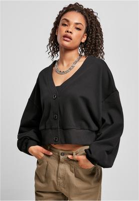 Ladies Organic Oversized Short Terry Cardigan black 3XL