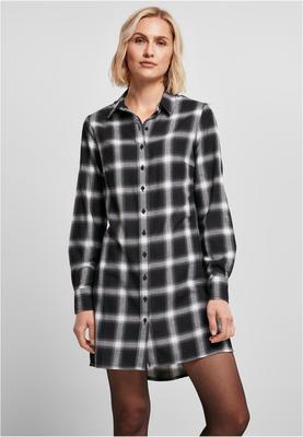 Ladies Cotton Check Shirt Dress black/white 3XL