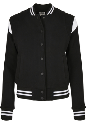 Ladies Organic Inset College Sweat Jacket black/white 3XL