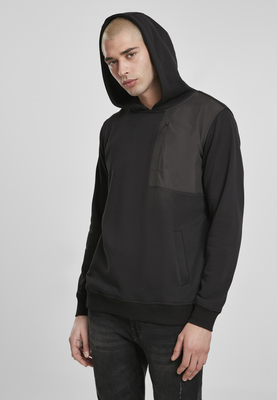 Military Shoulder Pocket Hoodie black M