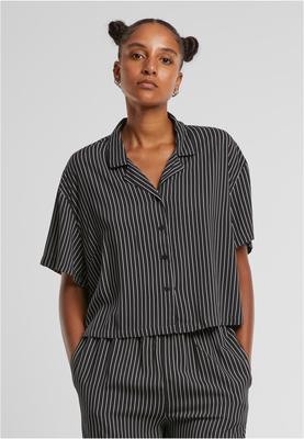 Ladies Viscose Resort Shirt  black tropical 3XL