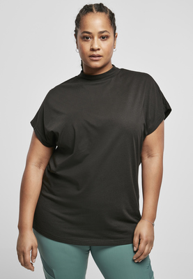 Ladies Oversized Cut On Sleeve Viscose Tee black 3XL