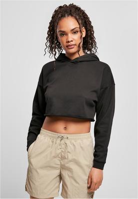 Ladies Oversized Cropped Hoody black 3XL