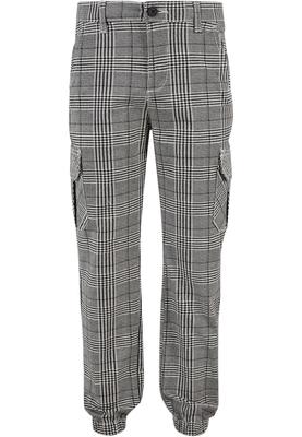 Boys AOP Glencheck Cargo Jog Pants black/white 110/116