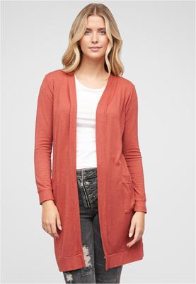 Longform Viskose Cardigan mit 2 seitl. Taschen brown L