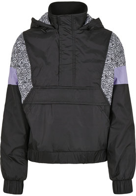 Ladies AOP Mixed Pull Over Jacket black/leo 3XL