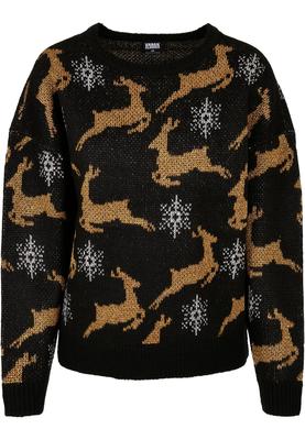 Ladies Oversized Christmas Sweater black/gold 3XL