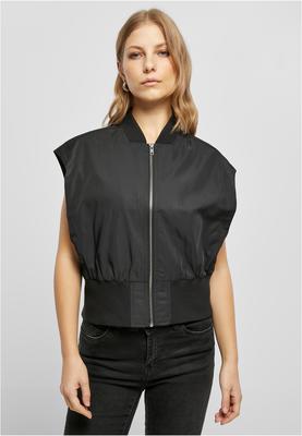 Ladies Recycled Short Bomber Vest black M