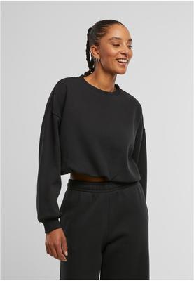Ladies Cropped Gathered Sweatshirt black L
