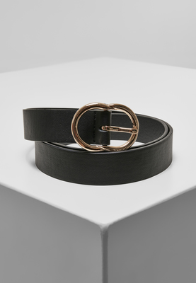 Small Ring Buckle Belt  black/gold L