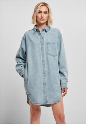 Ladies Oversized Denim Shirt Dress tintedlightbluewashed 3XL