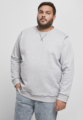 Organic Contrast Flatlock Stitched Crew grey/darkblue L