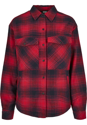 Ladies Check Overshirt darkblue/red 3XL