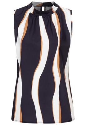 Cloud5ive Damen Choker-Top mit Wellen-Print multicolor L