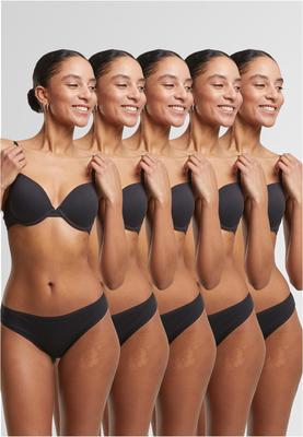 Ladies Basic Cotton Slip 5-Pack black+black+black+black+black L