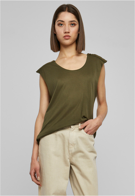 Ladies Shoulder Zip HiLo Tee black L