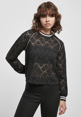 Ladies Short Lace College Crew black L