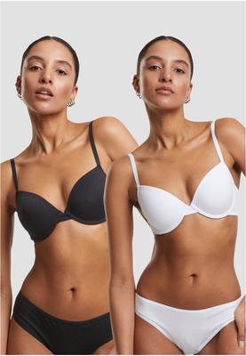 Ladies Basic Cotton Bra 2-Pack black+white 70A