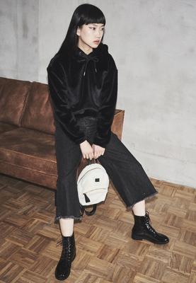 Ladies Denim Culotte black washed L