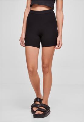 Ladies Rib Knit Shorts black 3XL