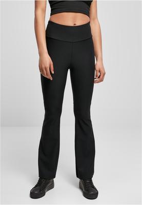 Ladies High Waist Rib Boot Cut Leggings black 3XL