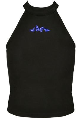 Butterfly Turtleneck Short Top black L