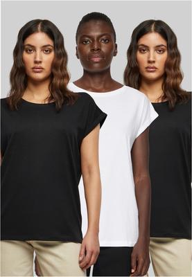 Ladies Extended Shoulder Tee 3-Pack black/white/black L