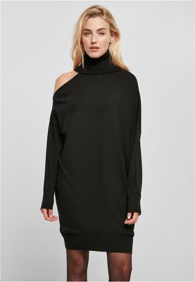 Ladies One Shoulder Knit Dress black L