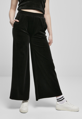 Ladies High Waist Straight Velvet Sweatpants black 3XL