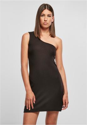 Ladies Rib One Shoulder Dress darkkhaki S