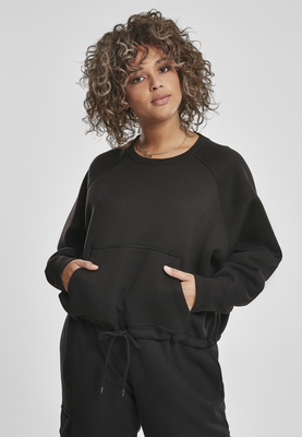 Ladies Oversized Short Raglan Crew black L