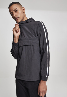 Crinkle Nylon Pull Over Jacket blk/wht L