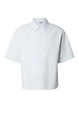 Seersucker Short Sleeve Shirt freezeblue/white 3XL