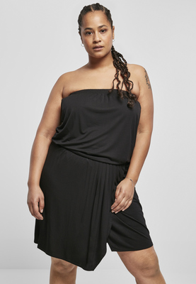 Ladies Viscose Short Bandeau Dress  black 3XL