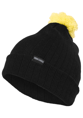 Neon Contrast Bobble Beanie blk/grn one size