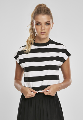 Ladies Stripe Short Tee black/white L