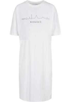Ladies Washington Organic Oversized Slit Tee Dress white M