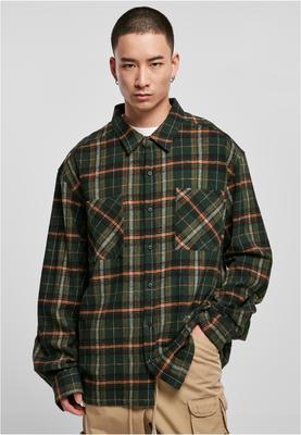 Boxy Fane Check Shirt bottlegreen/orange 3XL