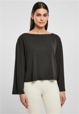 Ladies Short Modal Bateau Necklinie Longsleeve warmgrey 3XL