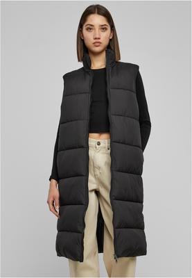 Ladies Long Puffer Vest black S