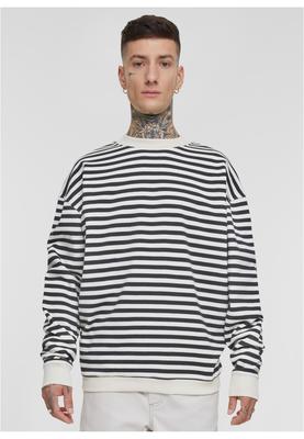 Striped Crewneck whitesand/black L