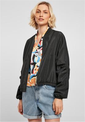 Ladies Recycled Batwing Bomber Jacket black XL
