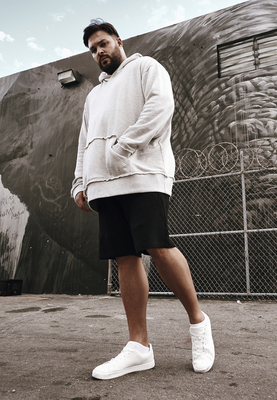 Herringbone Terry Hoody lightgrey 3XL