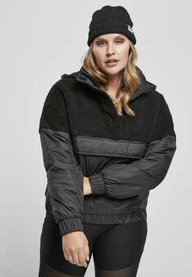 Ladies Sherpa Mix Pull Over Jacket black/black L