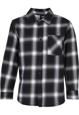 Boys Oversized Checked Shirt black/white 134/140