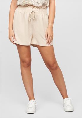 Musselin High Waist Shorts mit Bindedetail beige L