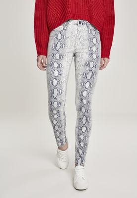 Ladies Animal Stretch Twill Skinny Pants offwhite snake 26