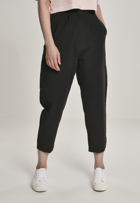 Ladies High Waist Cropped Pants black L